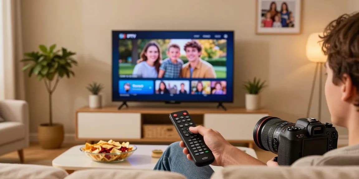 Regardez Iron TV sur un téléviseur intelligent dans un salon moderne