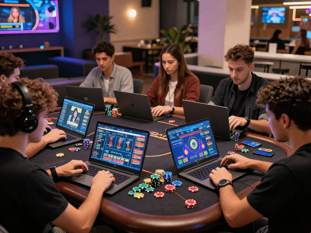 Nouveau casino en ligne 2026 : joueurs profitant d'une expérience de jeu interactive dans un environnement moderne.