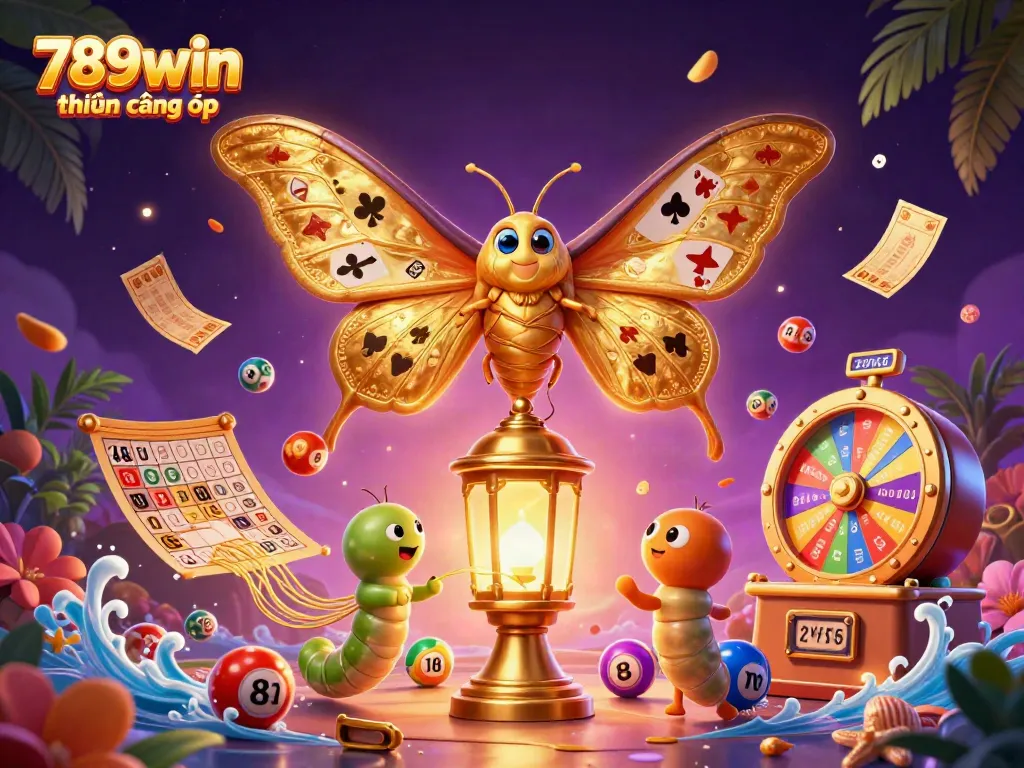 Experience the excitement of 789win hiện đang mở with a vibrant illustration featuring dynamic lottery elements and a grand casino theme.